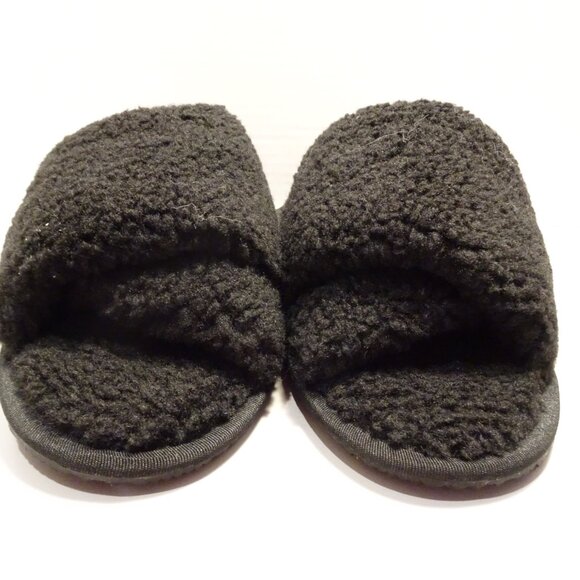 Sorel Go Mail Run Womens Slippers Size 6 Faux Sherpa Slip On Slides Black NEW - Picture 2 of 3